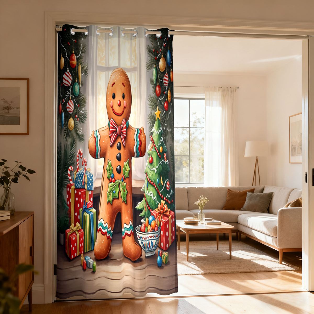 Home Decor Curtains - Rideau à boucle simple motif Bonhomme