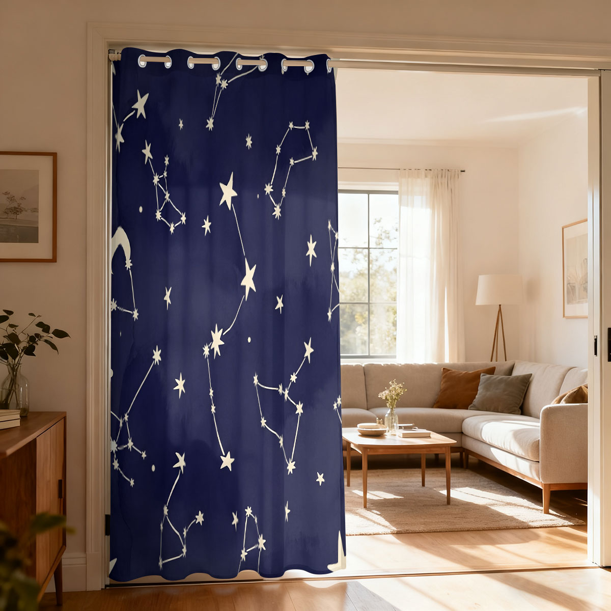 Home Decor Curtains - 1 rideau rétro à motif floral