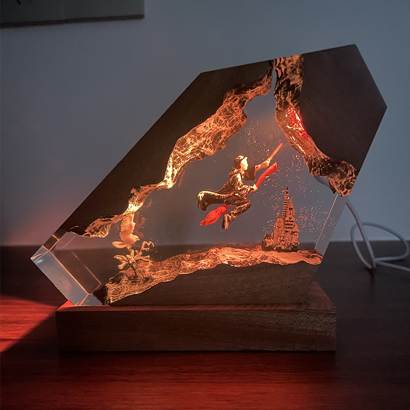 Home Decor Resin - Lampe en résine de bois époxy,