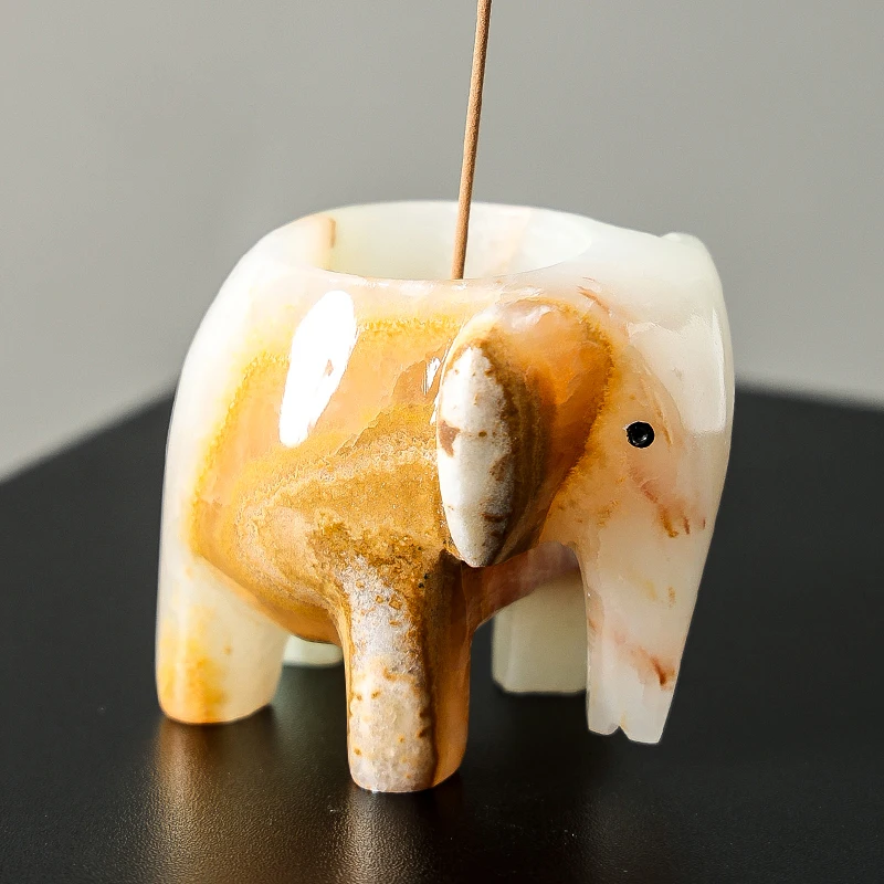 Incense Stick Holder - Brûleur d'encens en onyx blanc naturel