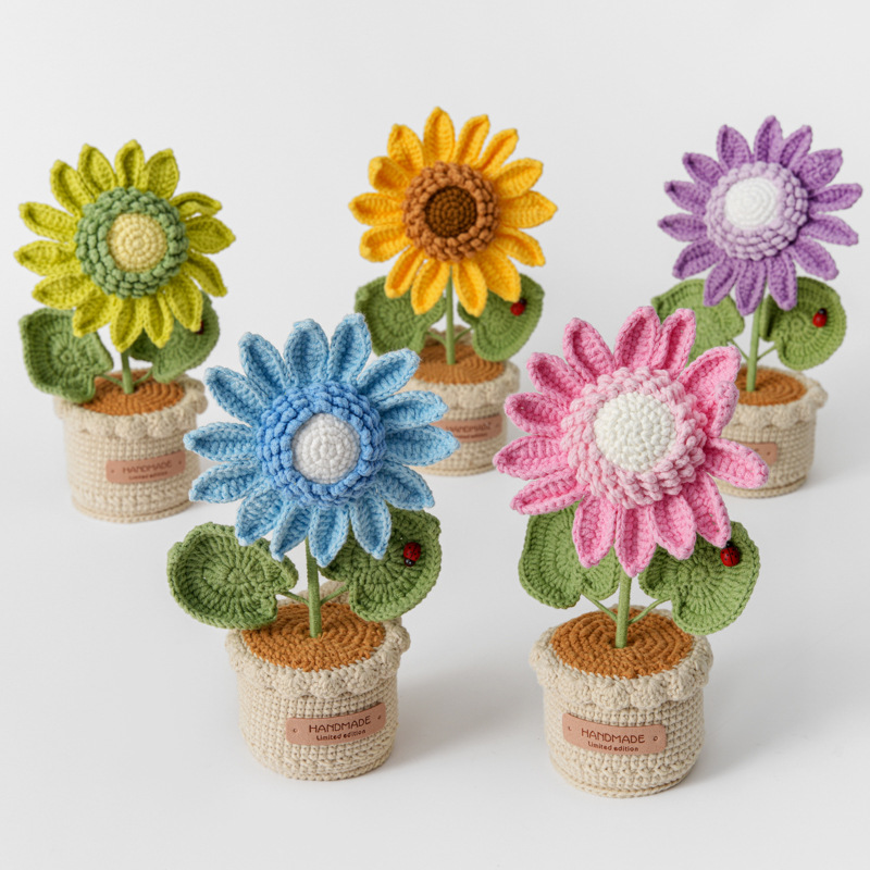 Yarn Home Decor - Grand fil de tournesol tissé créatif,