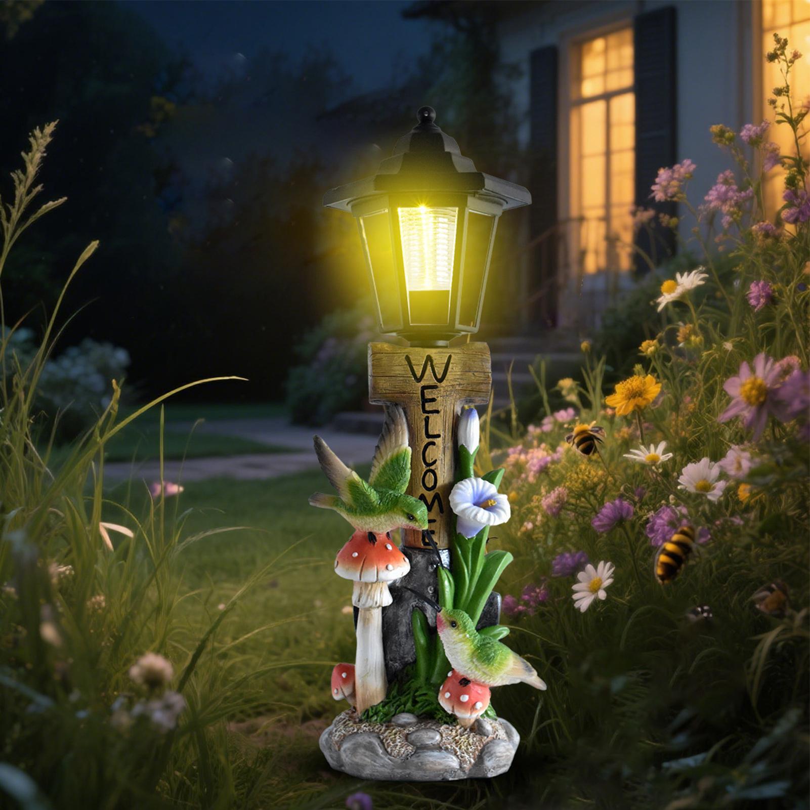 Home Decor Resin - Lampes solaires de jardin, statue en