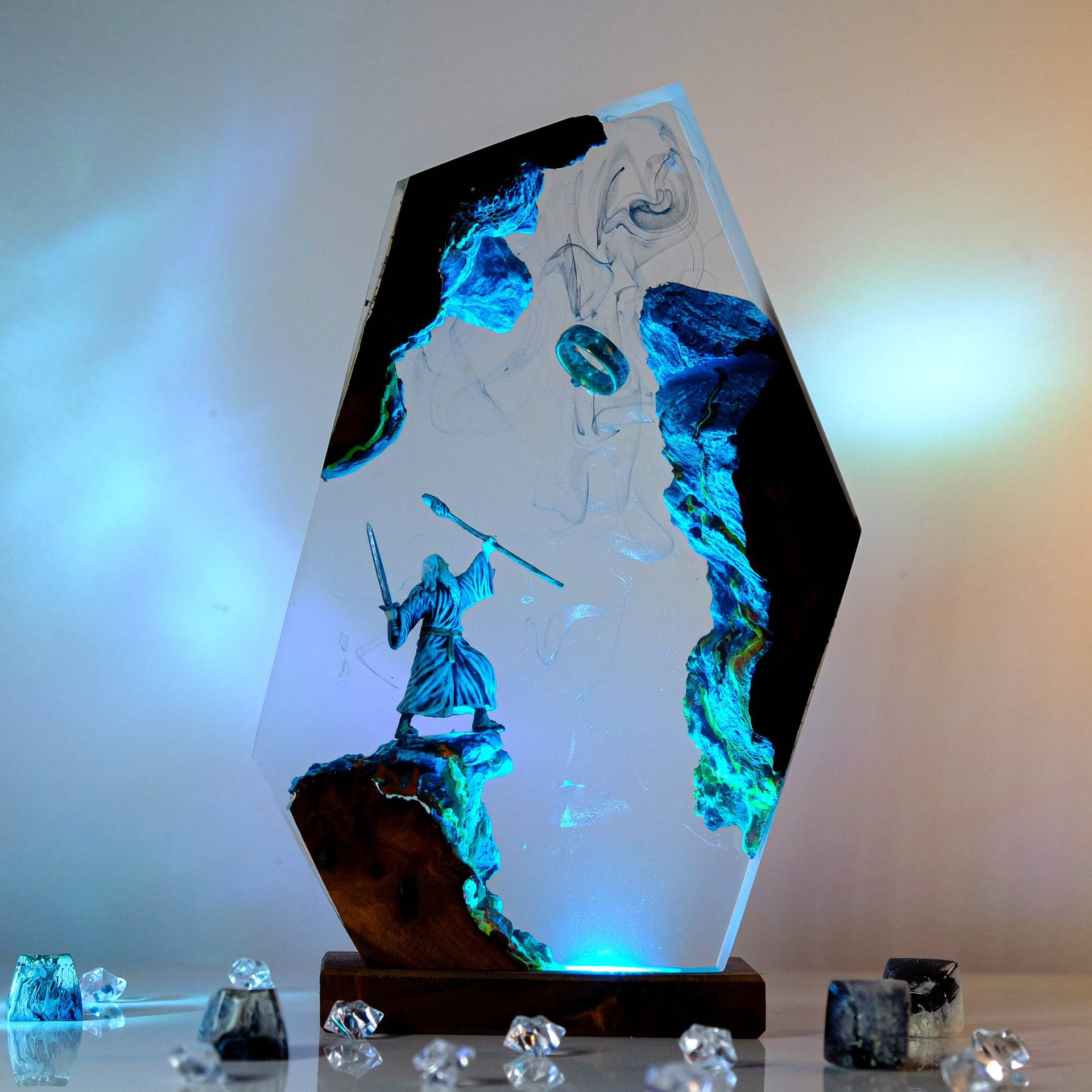 Home Decor Resin - Lampe de table en résine Scène