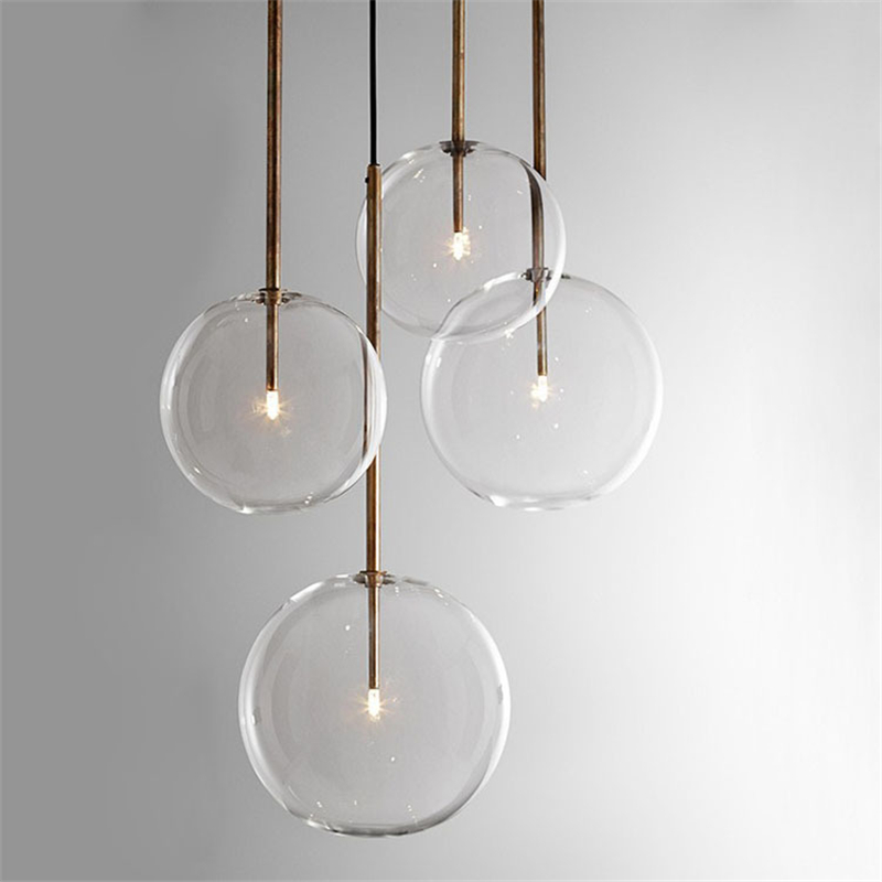 Home Decor Japandi - Lampes suspendues en verre transparent nordique