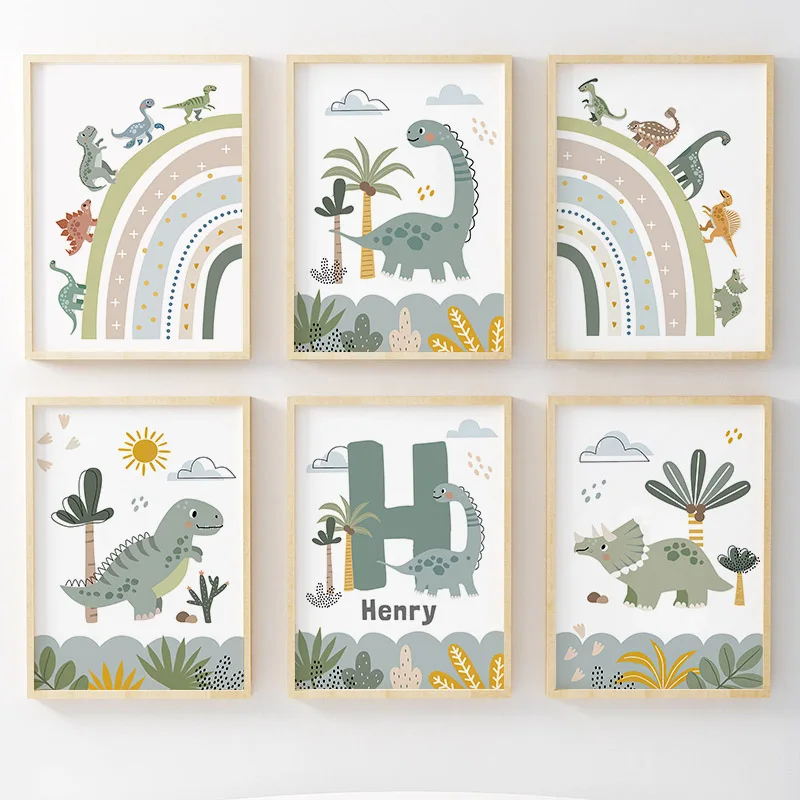 Home Decor Japandi - Peinture sur toile murale de dinosaure
