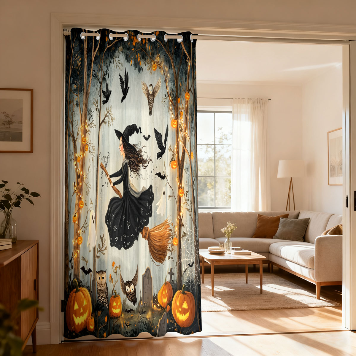 Home Decor Curtains - Rideau à boucle unique avec imprimé