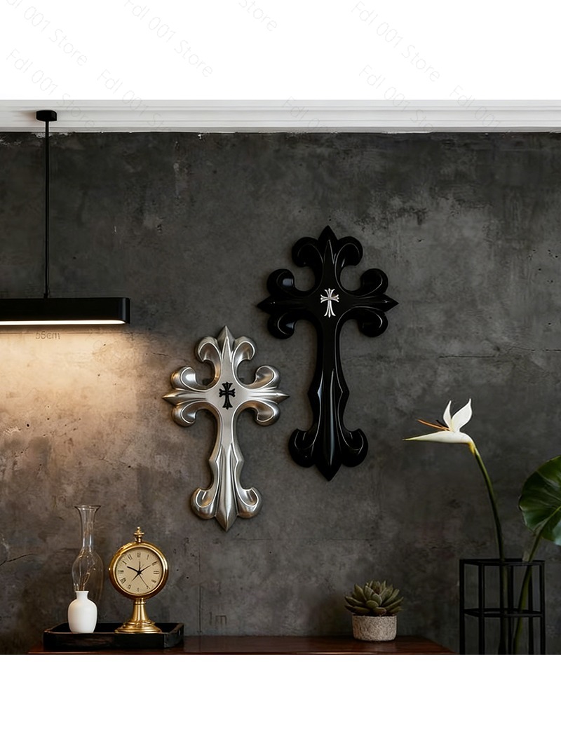 Home Decor White - Décoration murale nordique en croix noire
