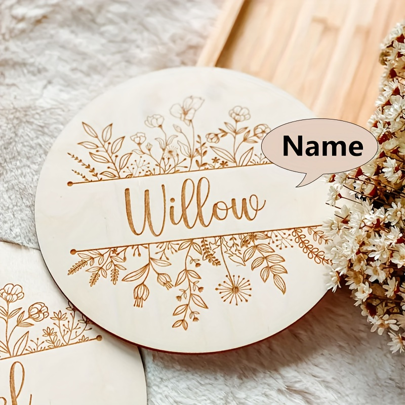 Plaque de nom gravée florale p - Home Decor Rustic avis et prix
