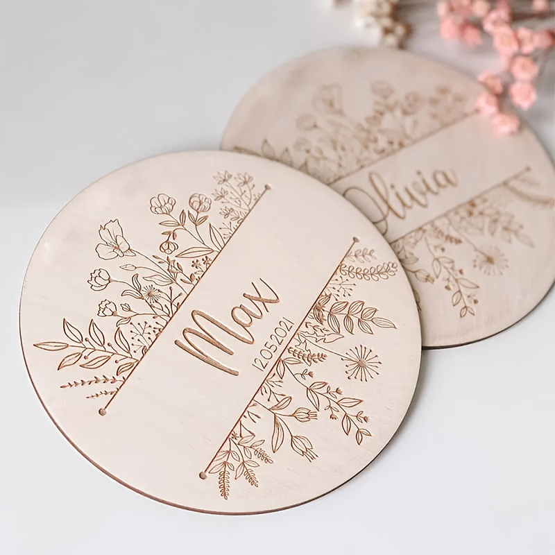 Plaque de nom gravée florale p - Home Decor Rustic avis et prix
