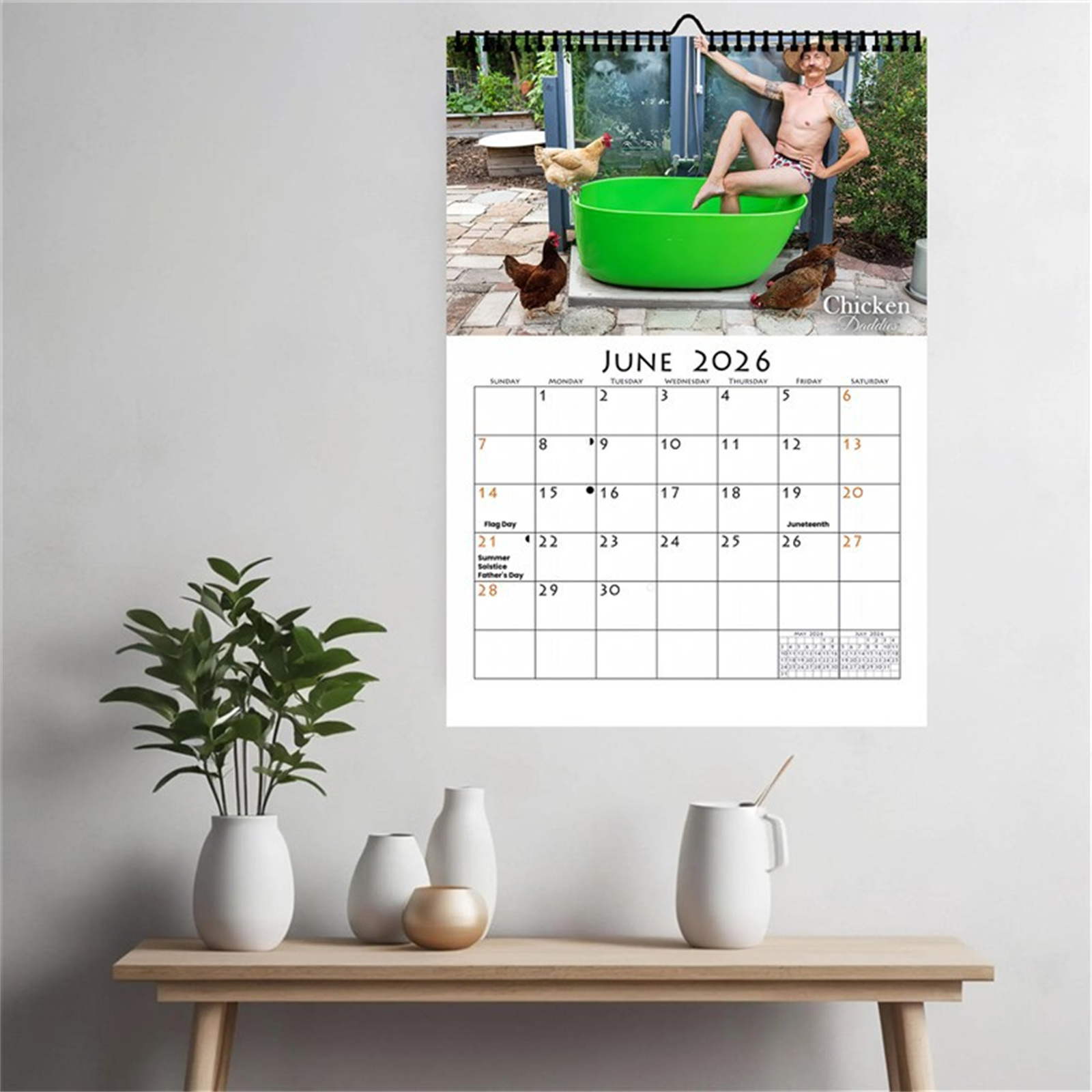 Calendrier mural poulet papa d - Home Decor White avis et prix