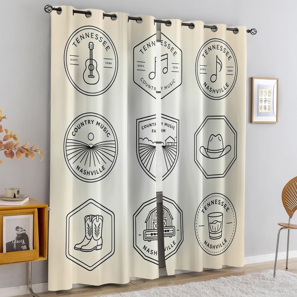 Rideaux sur le thème de la mus - Home Decor Curtains avis et prix