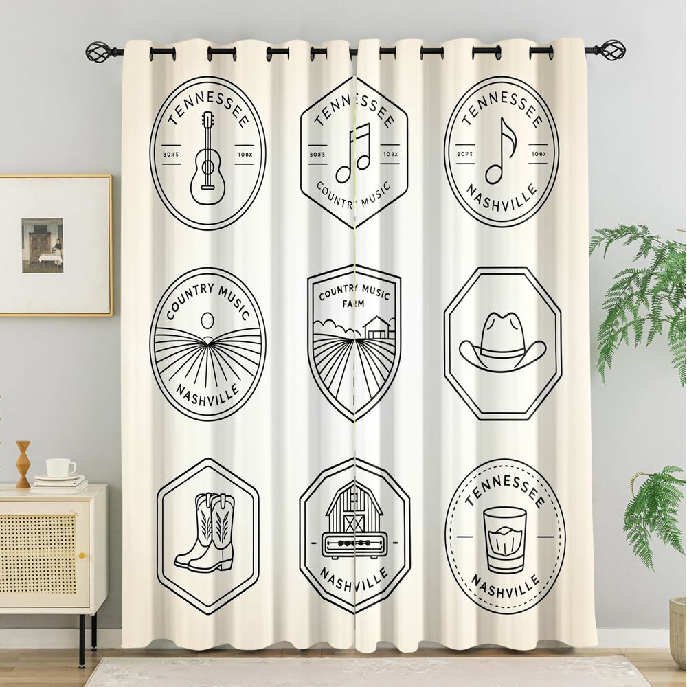 Rideaux sur le thème de la mus - Home Decor Curtains avis et prix