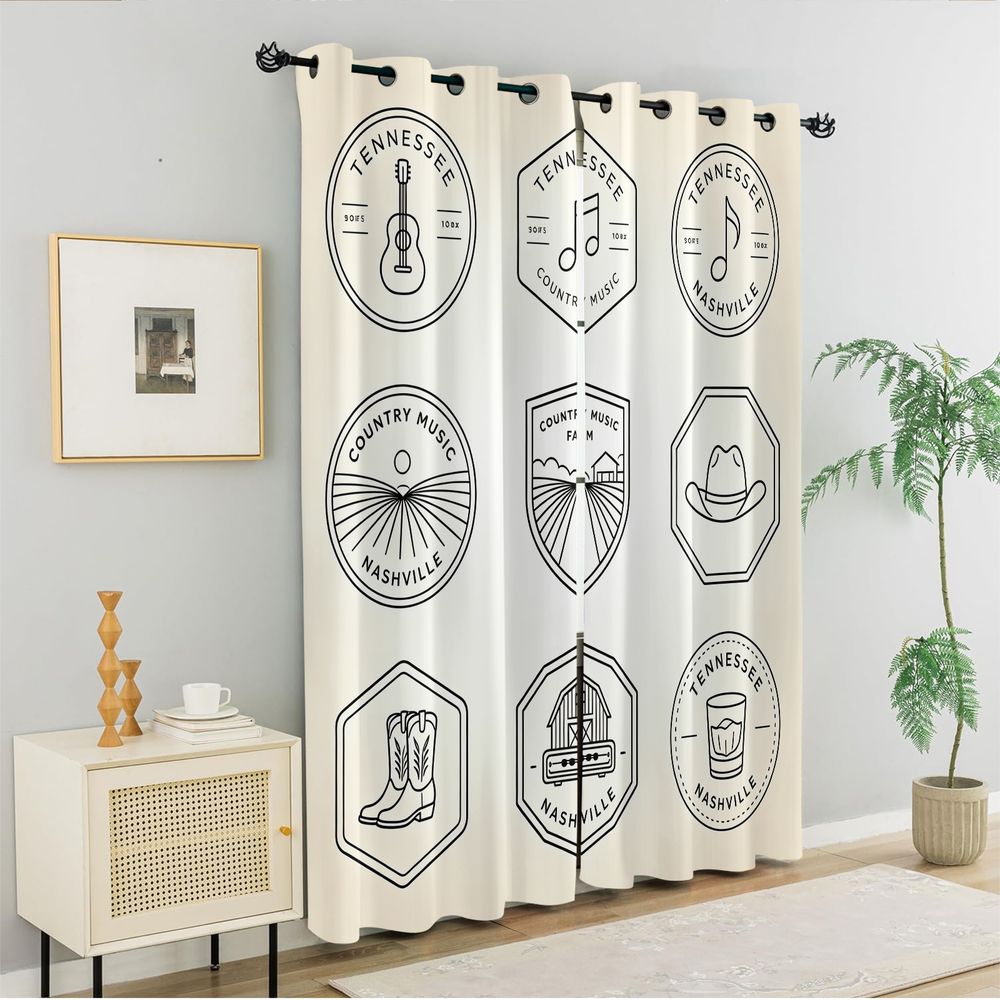 Rideaux sur le thème de la mus - Home Decor Curtains avis et prix