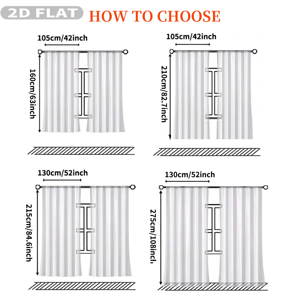 Rideaux transparents plats 2D  - Home Decor Curtains avis et prix