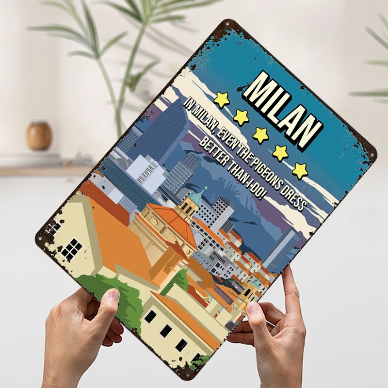 Plaque en métal vintage person - Review Home Decor avis et prix