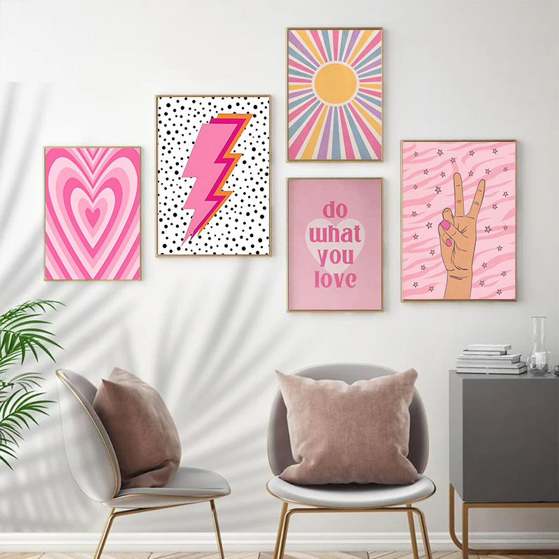 Toile d'art mural abstrait ros - Home Decor Japandi avis et prix