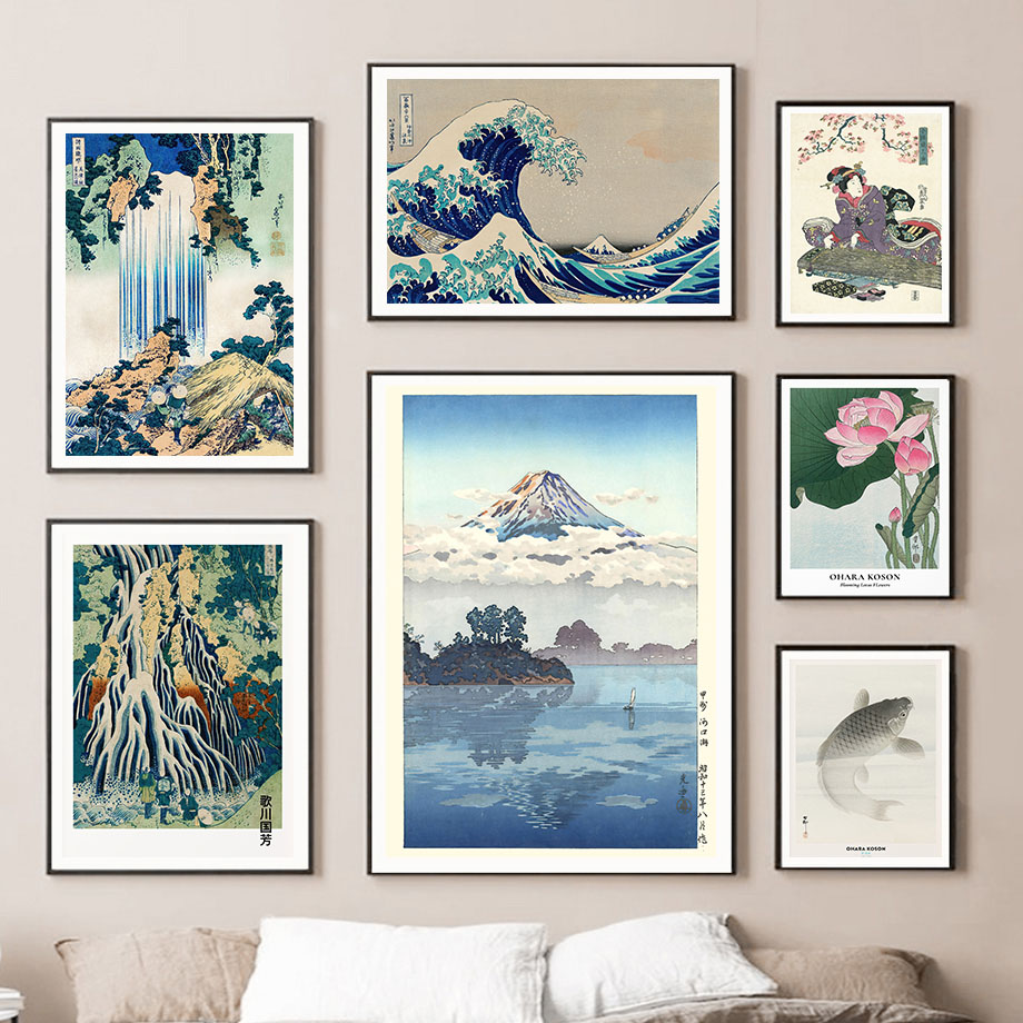 Hokusai Ohara Koson affiche d' - Home Decor Japandi avis et prix